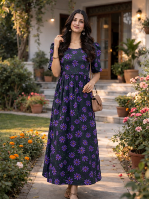 Black & Purple Floral in Garden - Feeding