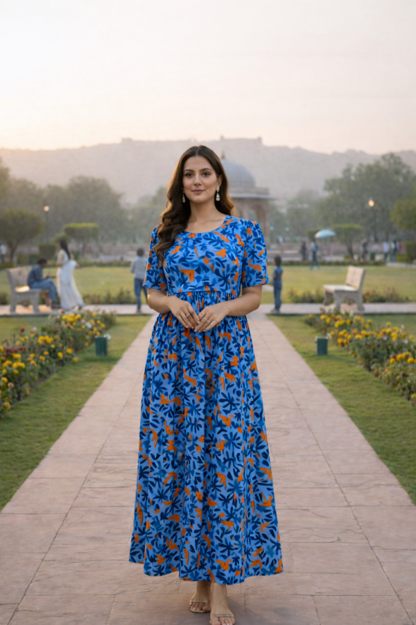Twilight stroll in a serene garden