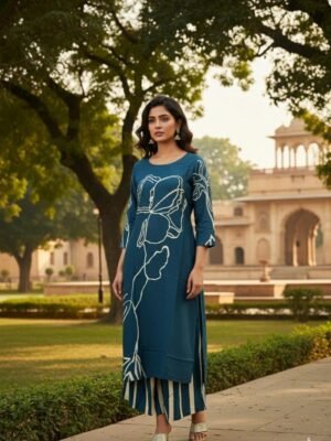 Classic Teal Long Kurti