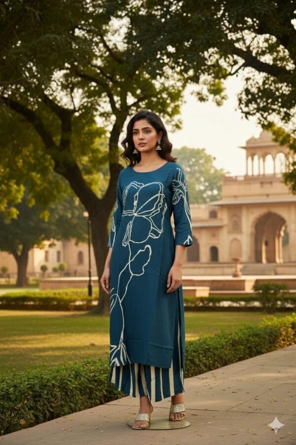 Classic Teal Long Kurti