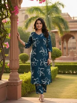 Emerald Bloom Straight Kurta Set