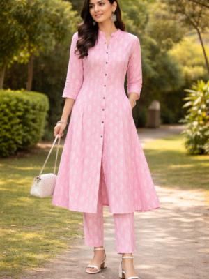 Paisley Breeze A-Line Kurti Set