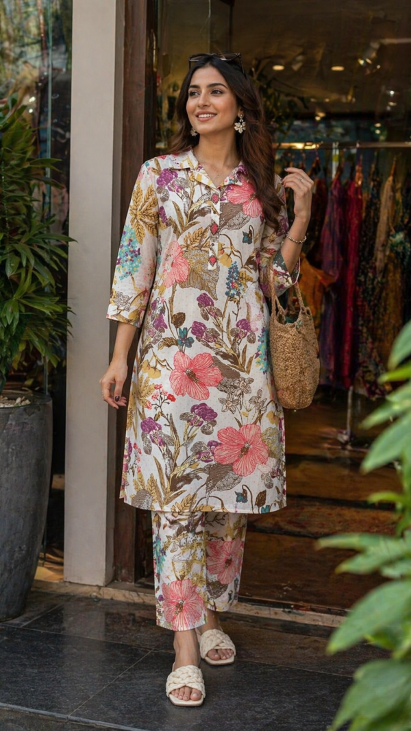 Elegant Spring Blossom Kurta Set