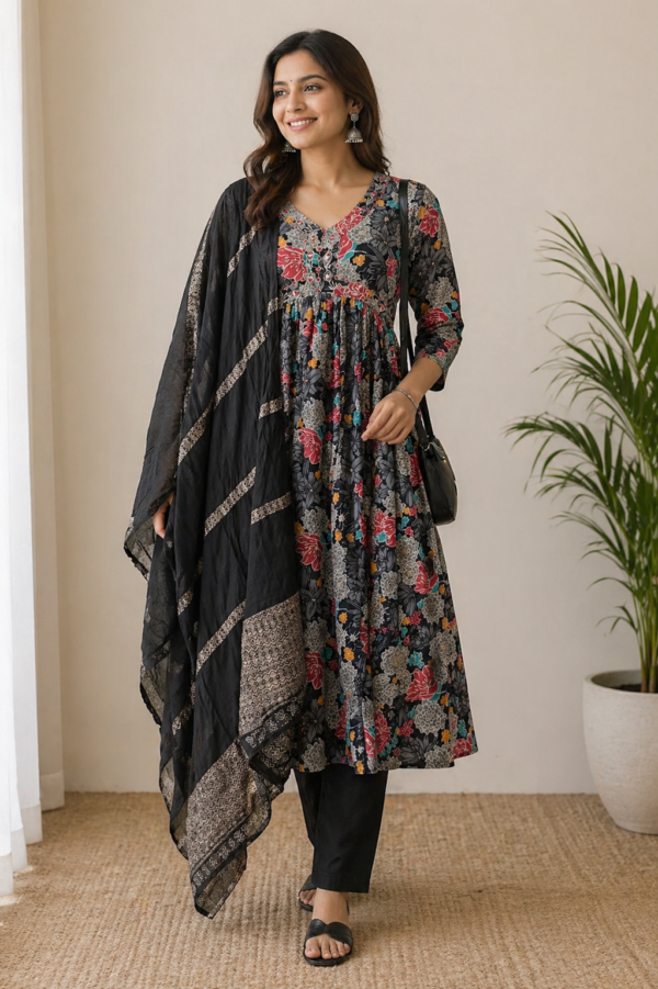 Moonlit Charcoal Bloom Ensemble