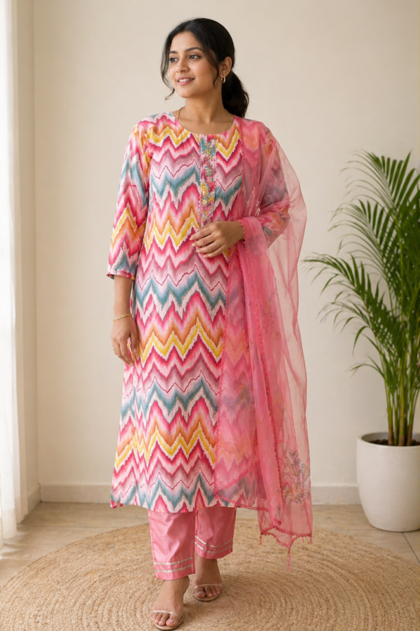 Wave Elegance Kurti Set