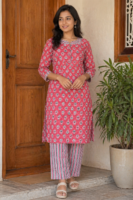 Ruby Leaf Charm Kurti Set