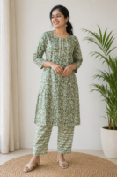 Olive Garden Cotton Kurti Set