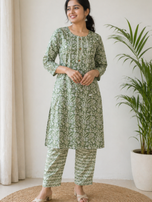 Olive Garden Cotton Kurti Set